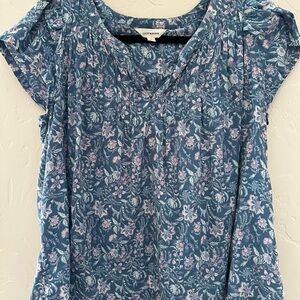 Lucky Brand Blue Floral Women's Blouse